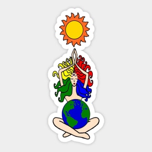 Elemental Sun Goddess Sticker